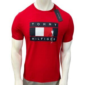 MSRP $44.99 NWT TOMMY HILFIGER MEN'S RED CREW NECK SHORT SLEEVE T-SHIRT SIZE M L